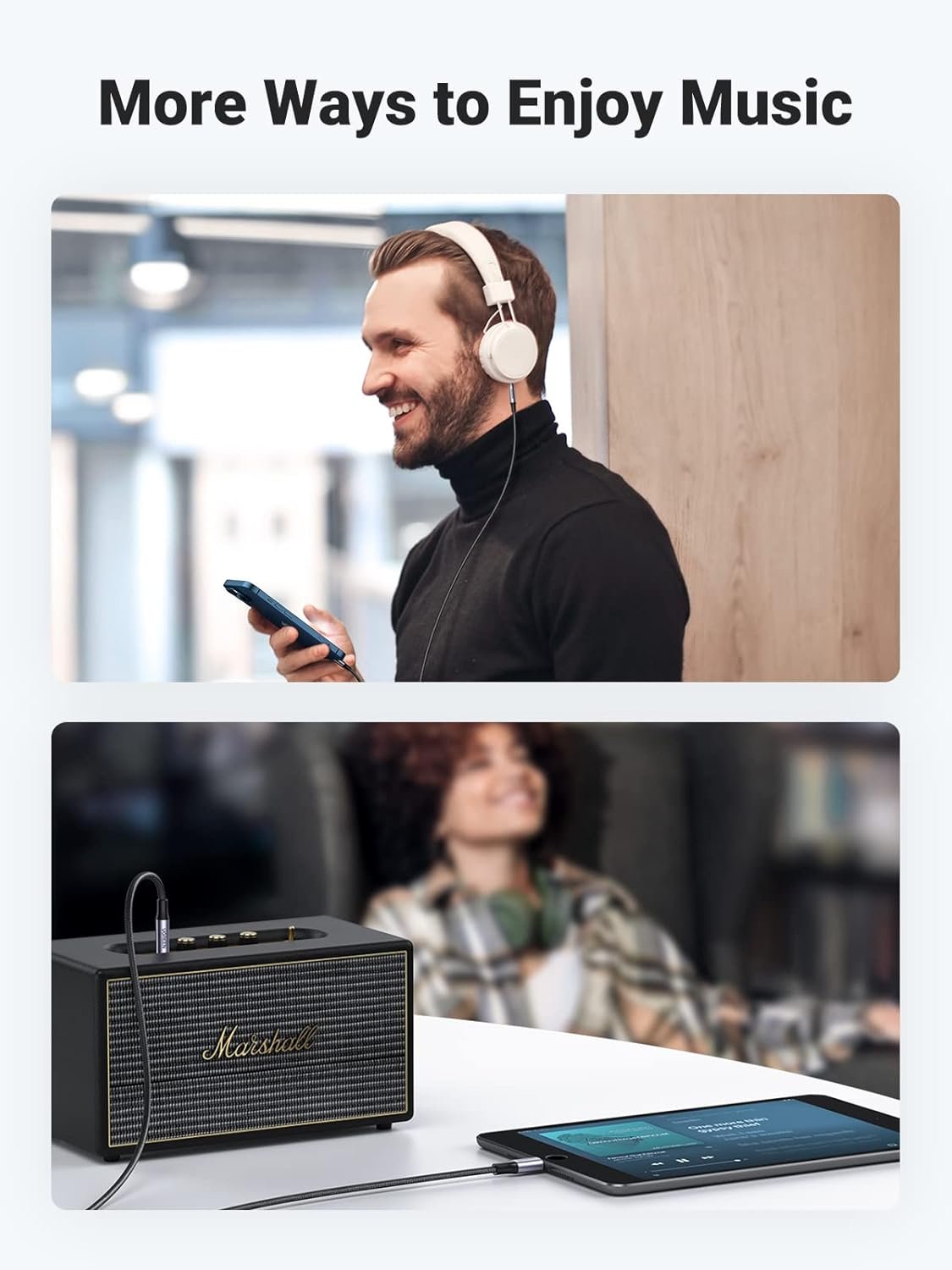 UGREEN Audio Cable Lightning to 3.5mm Aux Cable, MFi Certified Nylon Braided Stereo Jack Headphone Adapter for iPhone iPad Compatible with iPhone 14 13 12 Pro SE 11 Pro Max XS XR X, 3FT