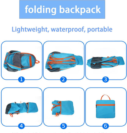 Ultra Lightweight Hiking Backpack,Water Resistant Small Travel Backpack, for Travel Hiking Outdoor Camping and Cycling,Foldable Outdoor Bagï¼ˆblackï¼‰