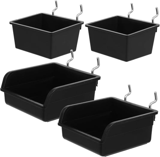 BESTOYARD 4Pcs Pegboard Organizer Bins Storage Baskets for Tools Screw Accessories Wall Mount Tool Holders for Efficient Workspace Organization Versatile