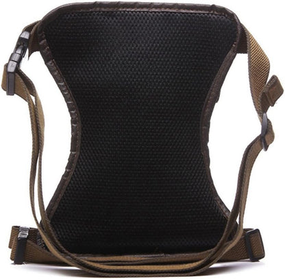 Canvas Waist Pack Motorcycle Drop Leg Bag for Men Women Tactical Military Bike Bicycle Riding Cycling Outdoor Travel Sports Hiking Climbing Thigh Pouch Fanny Pack Pocket Coffee