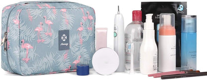 Narwey Hanging Toiletry Bag Women Travel Toiletries Bag Cosmetic Makeup Bag Water-Resistant Organizer for Girls (Flamingo)