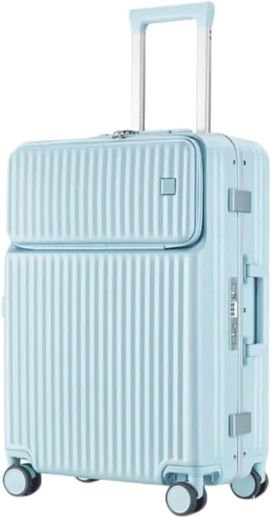 Carry-on Suitcase Luggage Resistant Hard Luggage Aluminum Frame Carry On Luggage Security Lock Suitcase Carry-on Suitcases Carry On Luggages,Blue-24inch