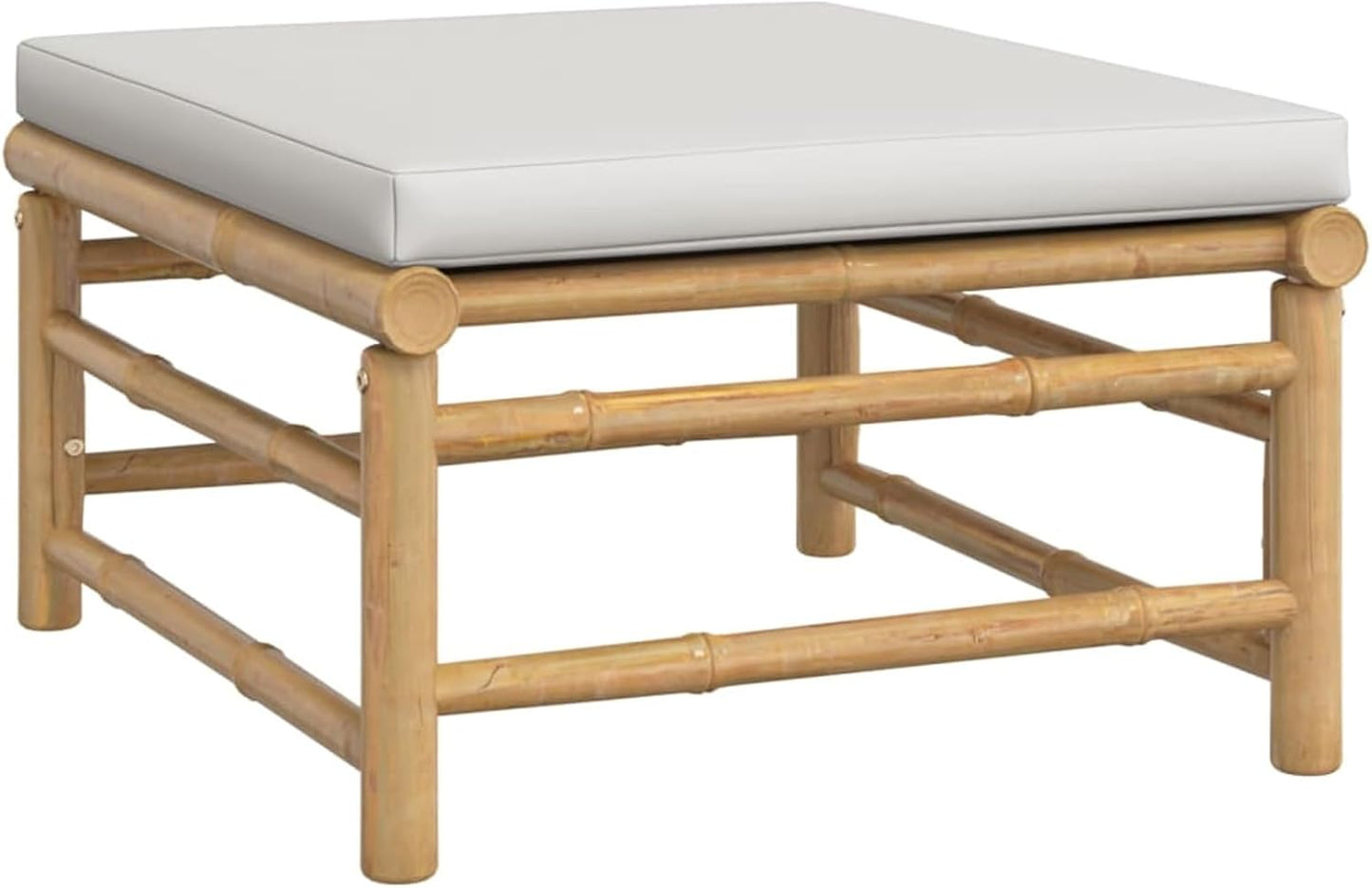 Homgoday Set Salotto da Giardino 8pz con Cuscini Grigio Chiaro bambù, Lettini Prendisole, Divano Letto Mobili, Lettini da Giardino, Lettino da Piscina da Esterno Piscina