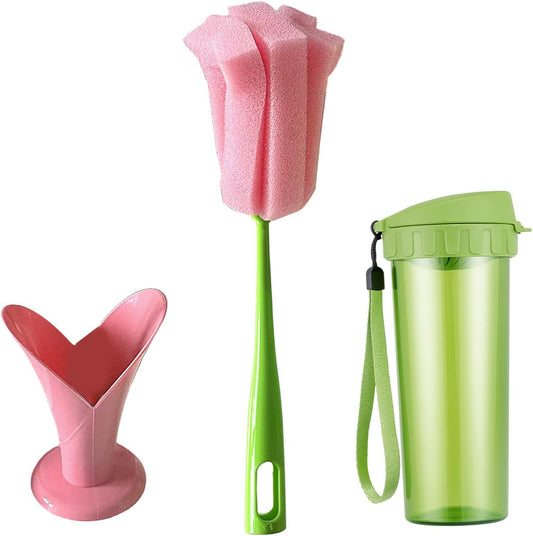 Bottiglia Brush, Detachable Sponge Cleaner, 9,45 in Long Handle Scrubber, Versatile Dish Washing Tool, Deep Cleaning Design for Home Essential, Travel Cups, Pet Bowls, Bathroom Sinks