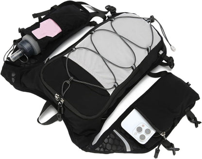 Running Backpack, Reflective Hydration Vest, Breathable Adjustable Sports Bag with 15L Water Bladder, Lightweight Outdoor Gear for Trekking Workout Riding Camping Fishing Travel