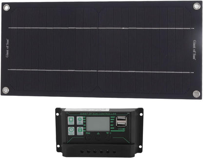 gernie 600W 18V Solar Panel Kit Battery Charger, Solar Panel Starter Kit with 100A Charge Controller, Crocodile Clip & Suction Cup, for RV Marine Boat Off Grid System