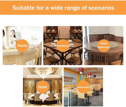 Tempered Glass Tabletop 360° Rotating Tray, 24" 28" 32" Large Serving Plate for Kitchen, Lazy Susan Dining Table Turntable(24inch/60cm)