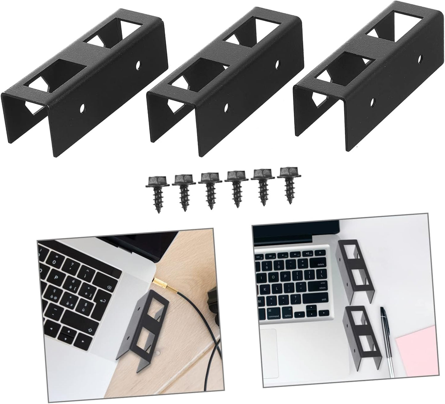 LALAFINA 1 Set Under Desk Laptop Storage Holder Compact Tablet Support for Study Supplies Sturdy Black Design for Efficient Workspace Organization