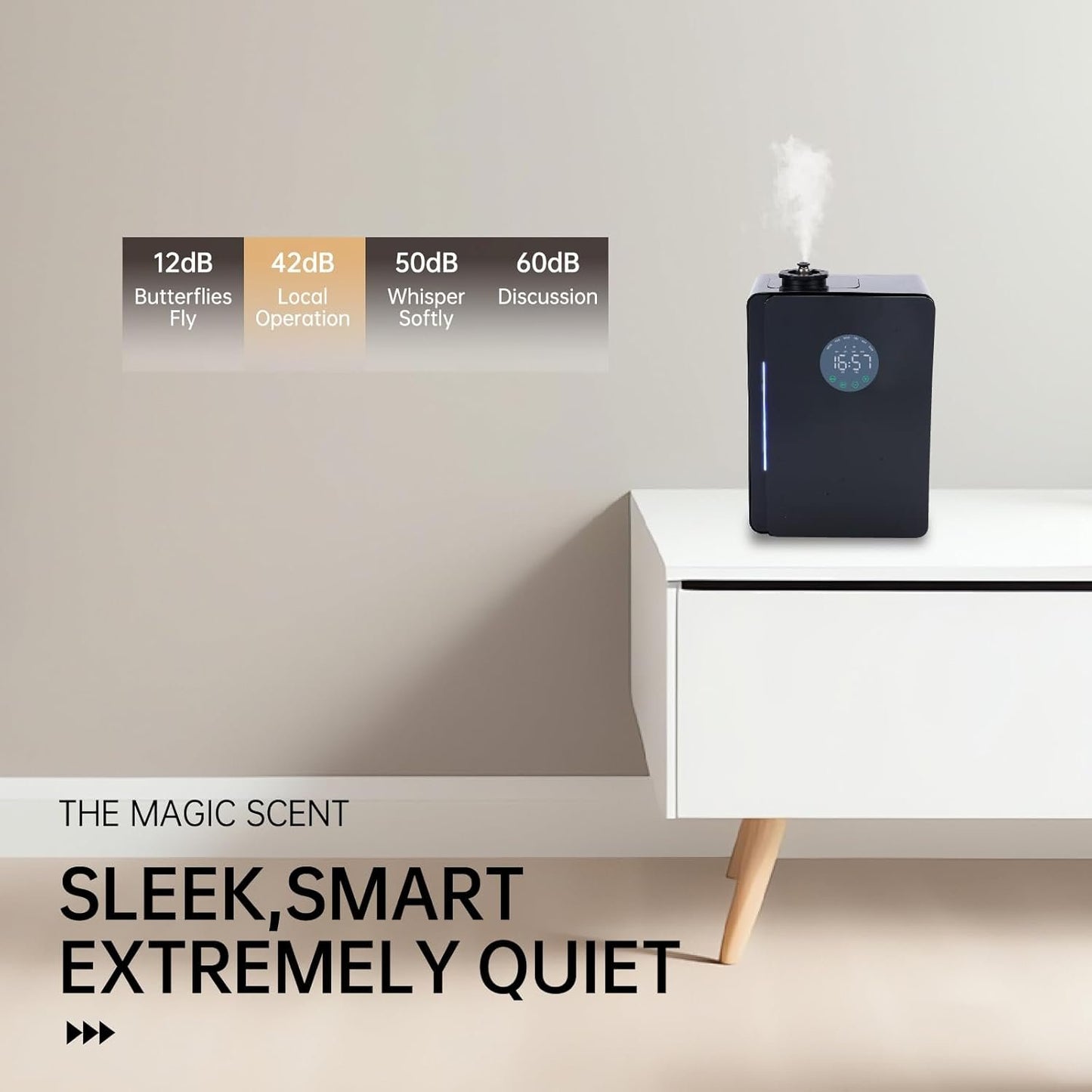 Flycross Essential Oil Diffuser - Aroma Machine for House,Hotel,touchscreens/App Control, Essential oil Diffusers for home, air fresheners for home, M500-Black, hotel fragrance diffuser