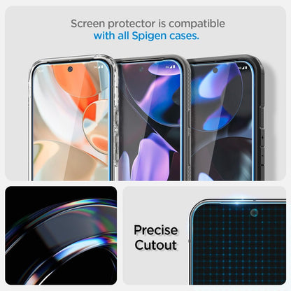 Spigen Tempered Glass Screen Protector [GlasTR EZ FIT] designed for Pixel 9 / Pixel 9 Pro [Case Friendly] - 2 Pack