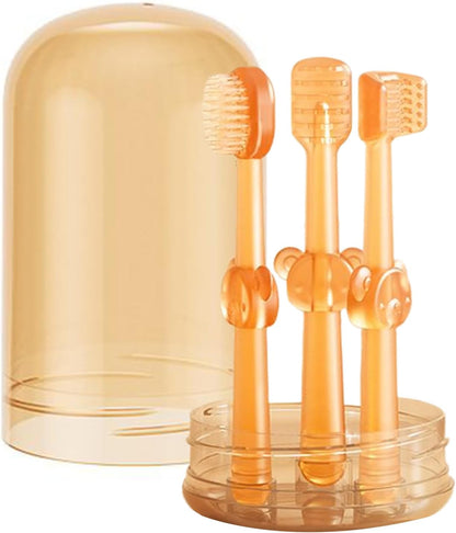 Dog Toothbrush, Pet Cleaner, Soft Bristle Brush, 3.74x2.17x2.17 inches, Complete Oral Care Set, Teeth and Tongue Hygiene Tool for Cats, Home Grooming Routine