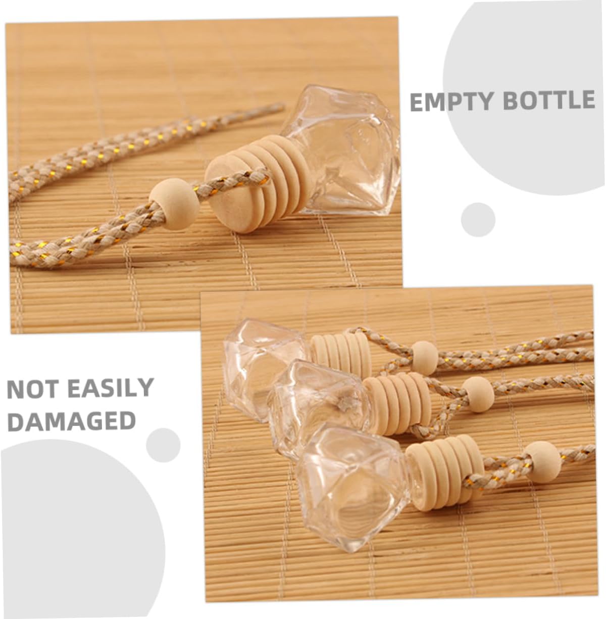 15pcs Glass Car Diffuser Bottles Refillable Empty Aromatherapy Air Containers for Essential Oils Elegant Decor for Home and Vehicle