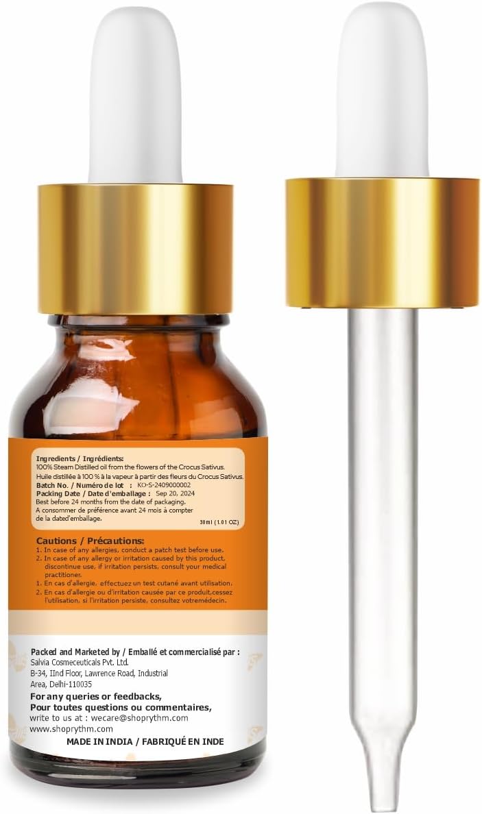 Crysalis Kumkumadi (Crocus Sativus) Oil | Pure & Natural Undiluted Essential Oil- 30 ml with Dropper