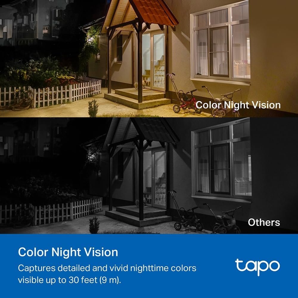 TP-Link Tapo Smart Home Solar-Powered Security Camera Kit, Wireless, 2K 3MP, IP65, Colour Night Vision, Person Detection, Notification, No Hub Required, SD Card Slot, App Remote Control (TC82 KIT)