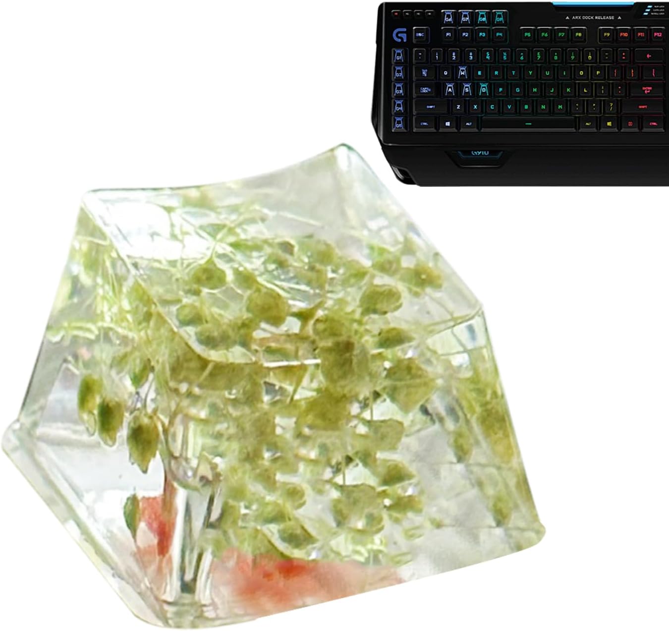 Resin Keyboard Keycaps, Gypsophila Translucent Shine-Through R4 Keycap Set, Game Keyboard Upgrade, Enhanced Typing Experience For Mechanical Keyboards, Durable Custom Keycaps
