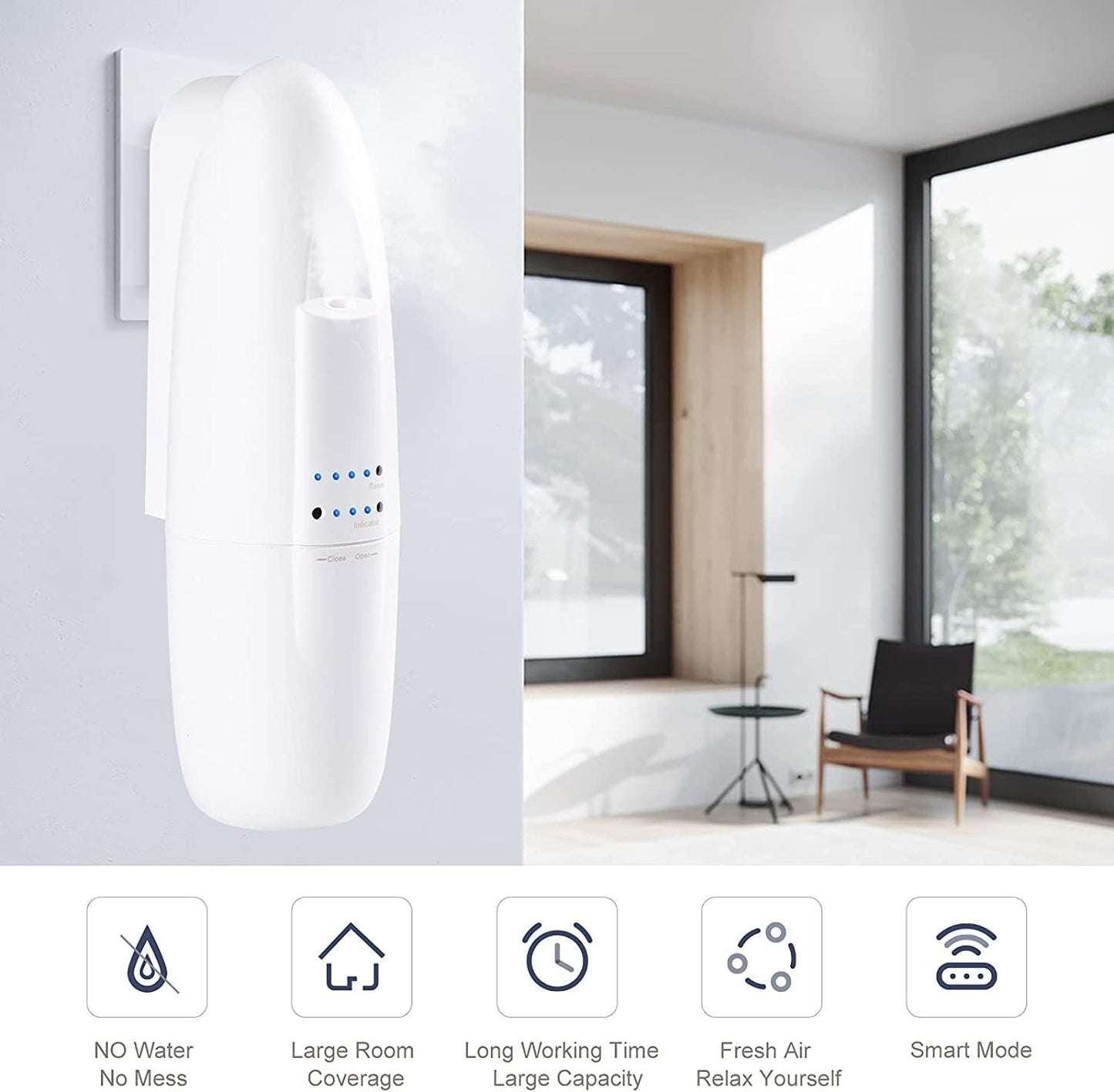 Di'Aroma White Waterless Diffuser - Fragrance Diffuser, Waterless Diffuser for Essential Oil, Wall Diffuser, Up to 500 Sq.ft, Essential Oil Aromatherapy Diffuser (White)