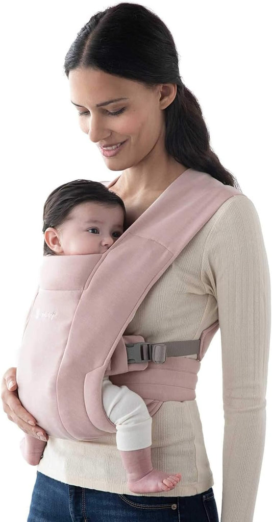 Ergobaby Embrace Cozy Newborn Essentials Baby Carrier Wrap (7-25 Pounds), Ponte Knit, Blush Pink