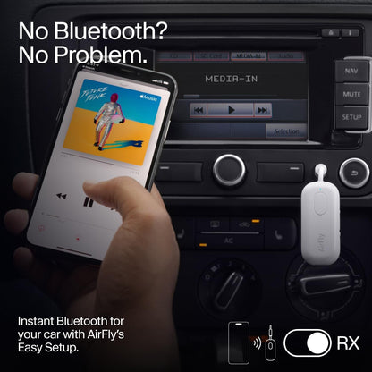 Twelve South 4353 Airfly Pro | Wireless Transmitter/Receiver with Audio Sharing for Up to 2 Airpods/Wireless Headphones to Any Audio Jack for use On Airplanes, Boats or in Gym, Home, Auto