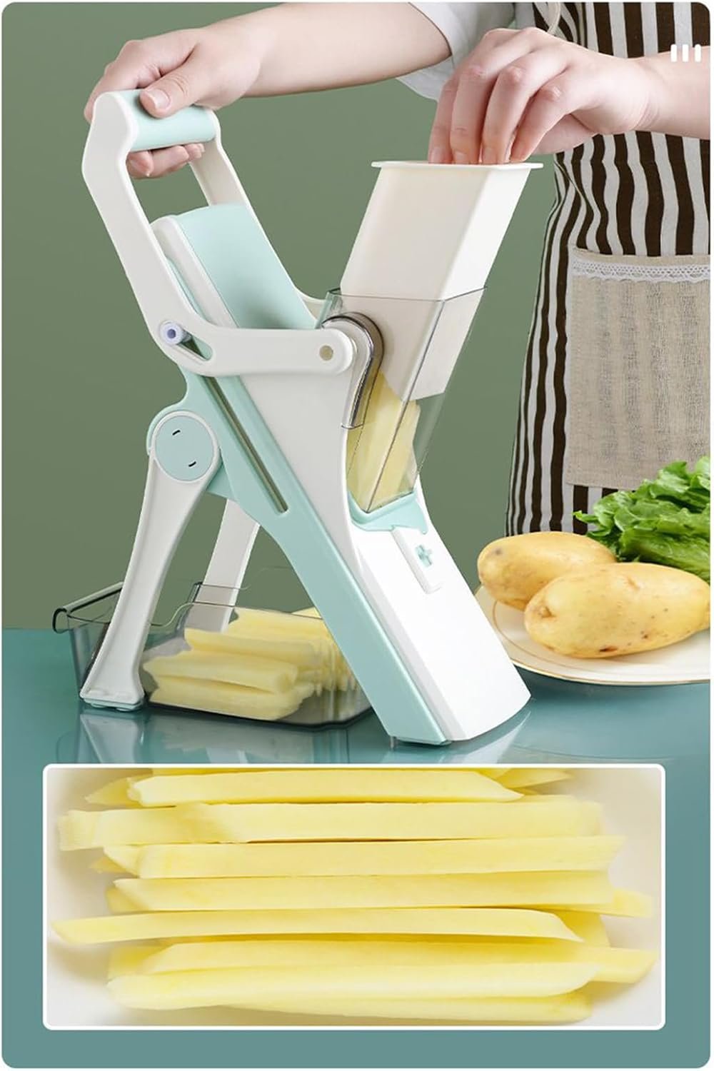 Slicer Vegetable Cutter | Food Cutter Slicer - Portable Kitchen Cooking Tools for Home Cutting Slicing Grating Shredding Vegetable Prep