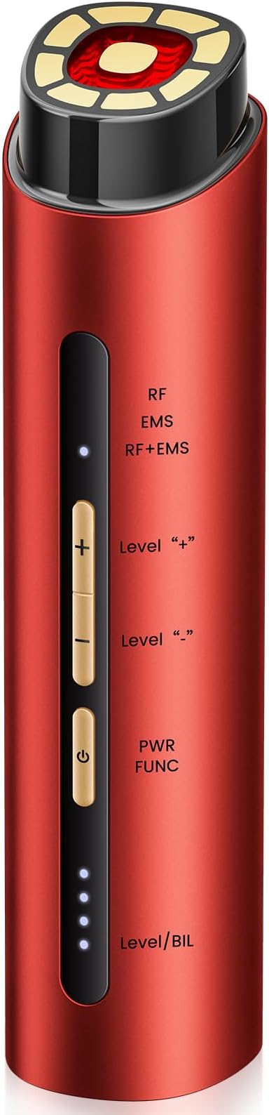 Microcurrent Facial Device, 3 Modes Red Light Therapy for Face and Neck, Skin Care Facial Massager Perfect Gifts for Women Men(Gold)
