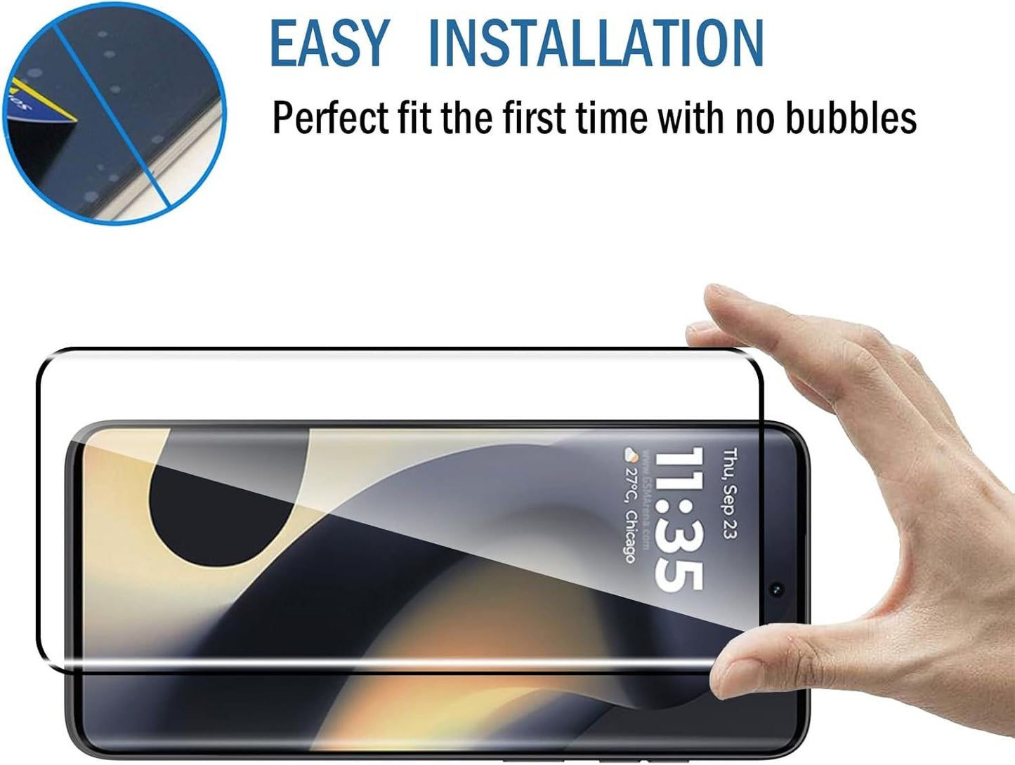 Natbok 2 Pack 3D Compatible with Motorola Edge 2024/2023 Screen Protector,9H Tempered Glass Film,HD Clear Scratch Resistant,Bubble-Free for Moto Edge 2024 Screen Protector