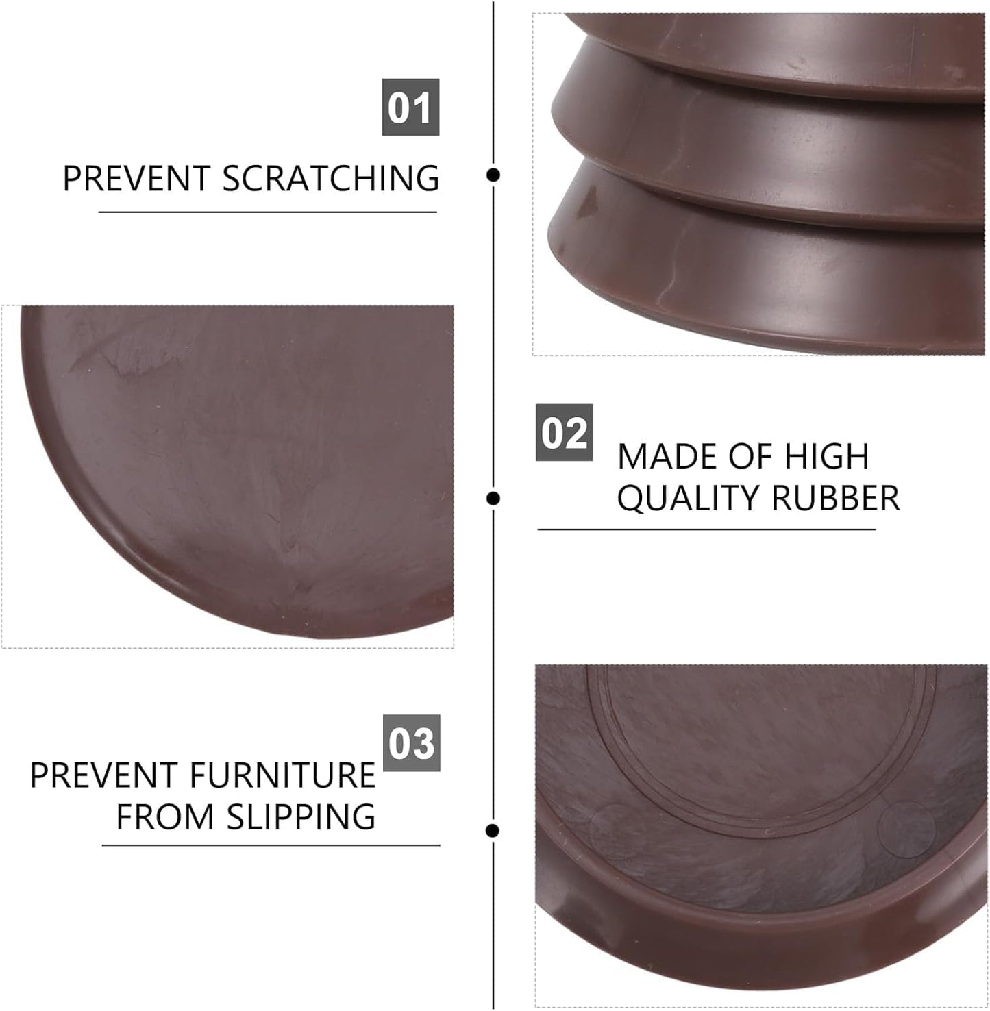 WADY 12pcs Carpet Fixed Casters Couch Stoppers Chair Wheel Stopper Non-Slip Bed Stoppers Wear-Resistant Furniture Coasters Compact Bed Stoppers Non-Slip Furniture Coasters Bed Supplies (Brown)