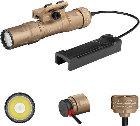 OLIGHT Odin S 1500 Lumens MLOK Mount Compact Flashlight with Double-Locked Remote Switch and Screw-Locked Rail Mount, Rechargeable Tactical Flashlight Powered by Batteries (DT)