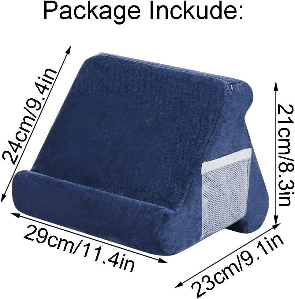 Pillow Pad, Tablet Holder, Tablet Cushion Tablet Stands Laptop Tablet Stand Holder Tablet Pillow Stand Multi-Angle Tablet Stand Pillow Holder for Tablets eReaders Smartphones Books (Navy Blue)