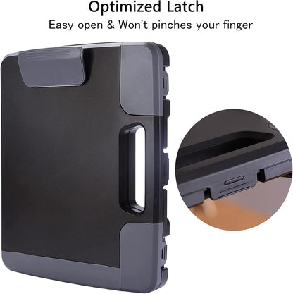 Tradetop Heavy Duty Clipboard With Storage Case, Portable Handle, Side-Opening Box, Letter/Legal Size, 14.5"x12"x1.75", Office Stationery