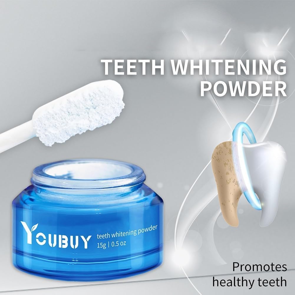 Youbuy Whitening Cream, Teeth Whitening Powder, Simply White Teeth Whitening Powder, Instant Whitening and Stain Removal, Enamel Powder, Cleaning Tooth Fresh Breath Care Oral (2)