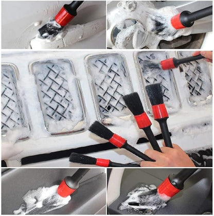 SHUAIGUO 26PCS Car Cleaning Brush Kit Car Cleaning Brush Accessories for Interior and Exterior Includes Scrubber Pads, Sponges, Cleaning Brushes