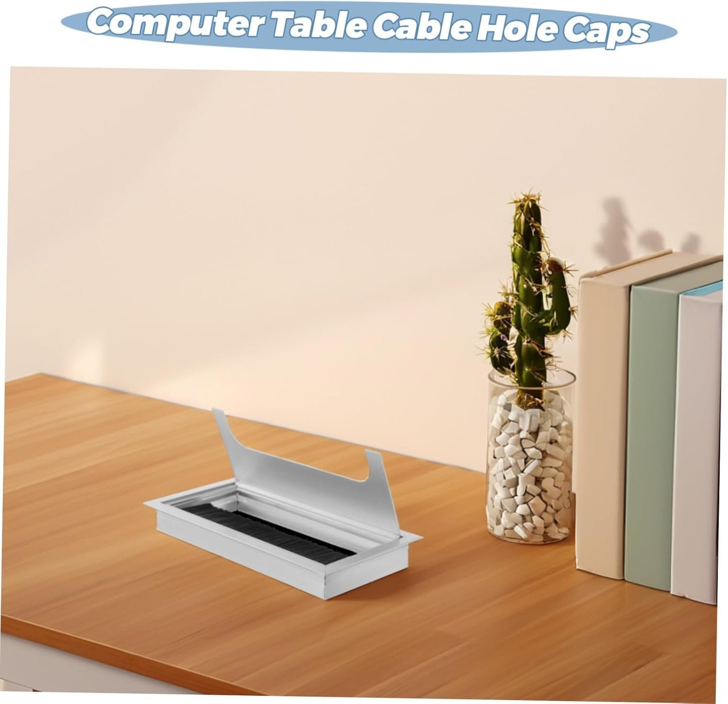 HOMSFOU Grommet Aluminum Alloy Desk Wire Hole Cover Stylish Cable Organizer for Efficient Cord Management Reducing Desk Clutter and Enhancing Workspace Productivity