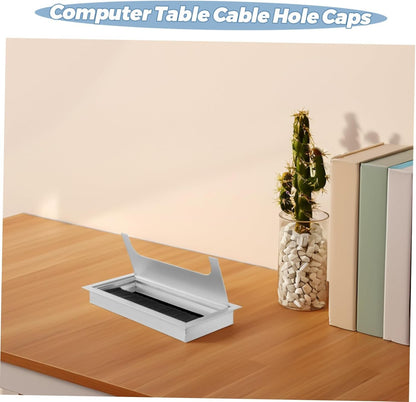 HOMSFOU Grommet Aluminum Alloy Desk Wire Hole Cover Stylish Cable Organizer for Efficient Cord Management Reducing Desk Clutter and Enhancing Workspace Productivity