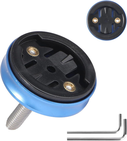 Aluminium Bicycle Mount Compatible with Garmin Edge 530 540 520 510 500 200 130 25 20 840 830 820 810 800 1000 1030 1040 Plus Explore 2 GPS Handlebar Mount for Computer Racing Bike - Blue