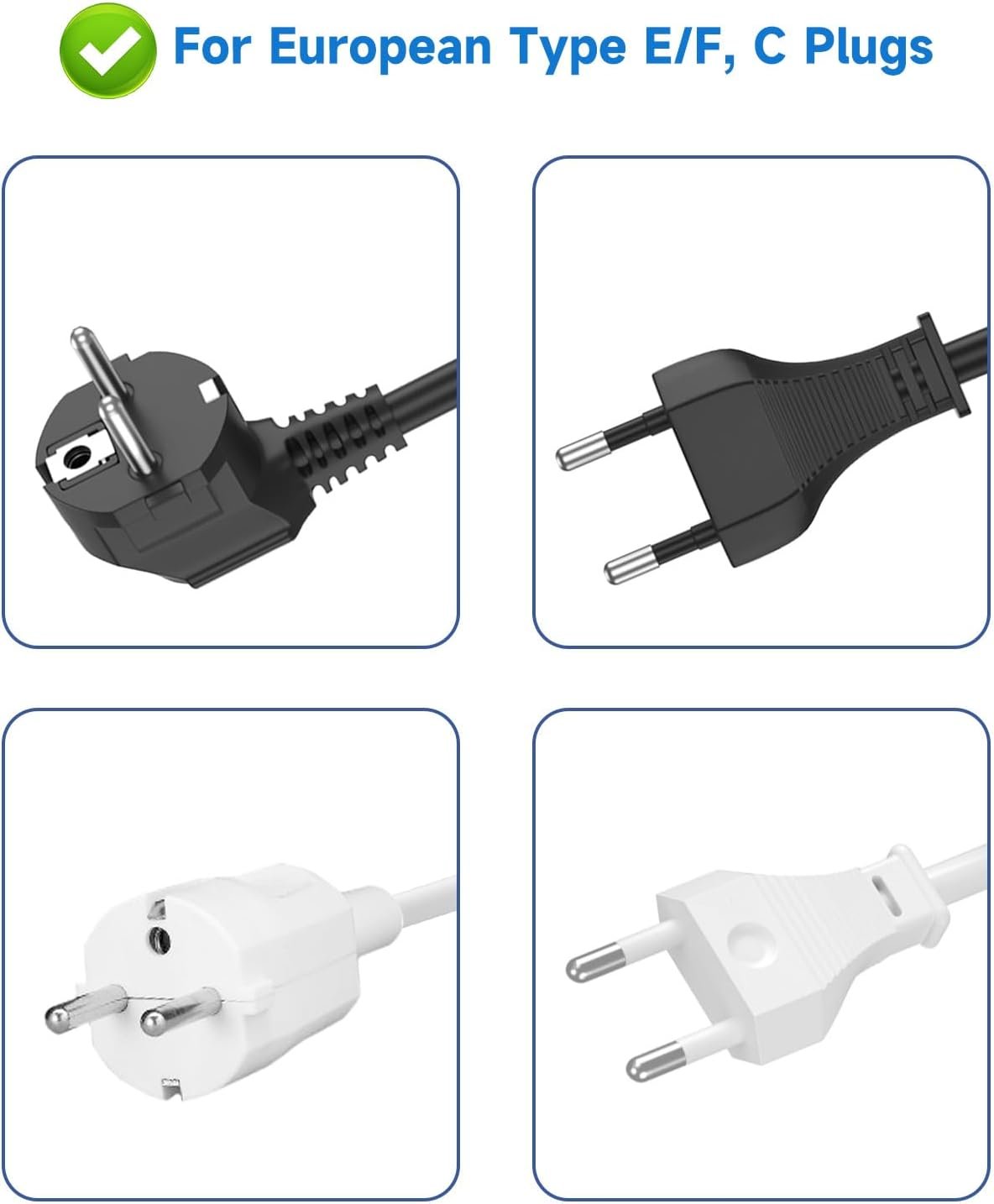 Adapter Europe to Canada, Adaptateur Prise Europe Canada, 3 AC Outlets for European Electronic Devices, Travel from France, Italy, Spain, Germany,13A/3250W
