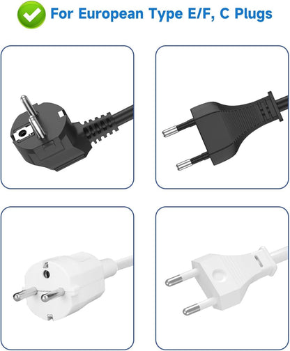 Adapter Europe to Canada, Adaptateur Prise Europe Canada, 3 AC Outlets for European Electronic Devices, Travel from France, Italy, Spain, Germany,13A/3250W