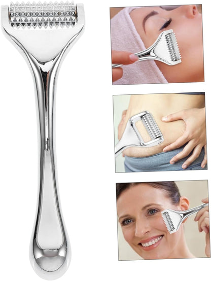 MOTHNUR 1Pc Skin Care Pin Walker Beauty Device Wrinkle Removal Zinc Alloy Cleanser Facial Skin Care Massager Silver