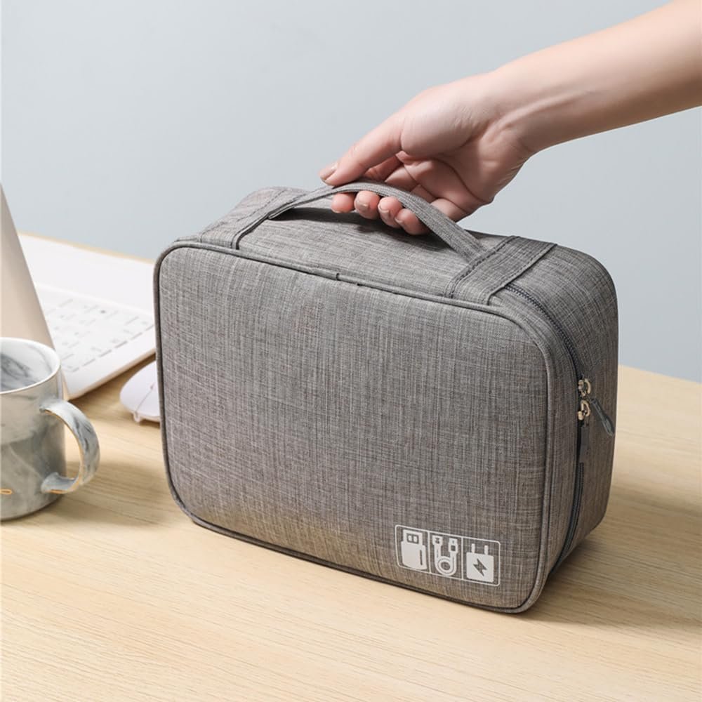 Electronics Organizer Travel Universal Cable Organizer Bag Waterproof Electronics Accessories Portable Storage Cases for Cable, Charger, Phone, USB, SD Card, Hard Drives, Power Bank
