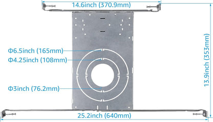 TORCHSTAR New Construction Mounting Plate, 3/4/6 Inch LED Recessed Lighting Kits, Compatibility Upgrade, Extendable Hanger Bars, Shallow Recessed Light Housing, Pack of 6