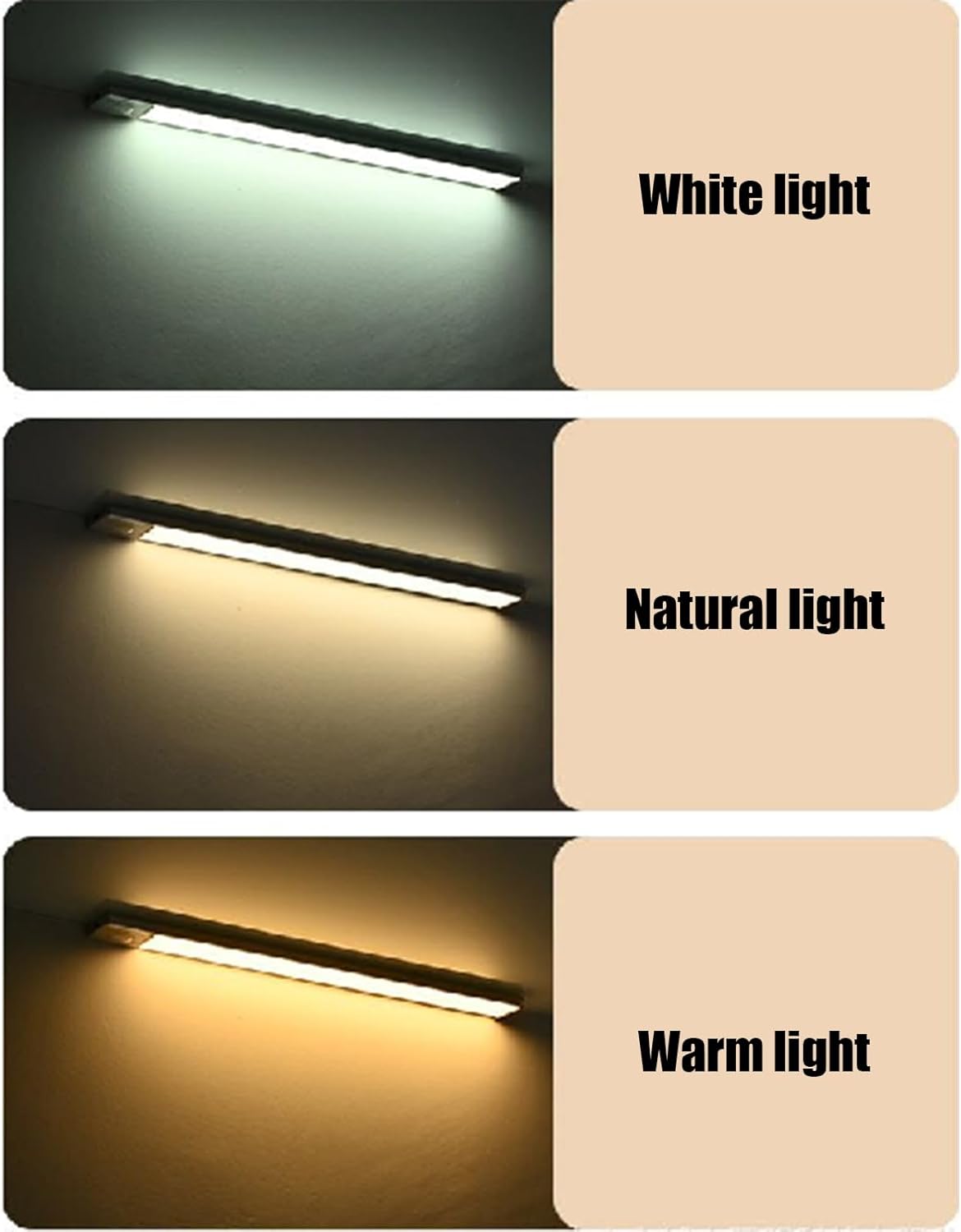 shjxi Under Cabinet Lights, LED Light Strip, Magnetic Mount Design, Adjustable 3 Color Temperature, Compact Size, Excellent for Bedroom, Wardrobe, Kitchen, Stair Night Lighting