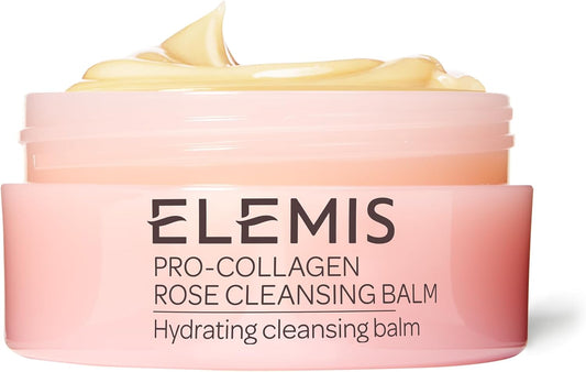 Elemis Pro-Collagen Rose Cleansing Balm, 3in1 Melting Facial Cleanser, Deep Face Wash, Infused with Essential Oils, Daily Moisturising Makeup Remover, 100ml