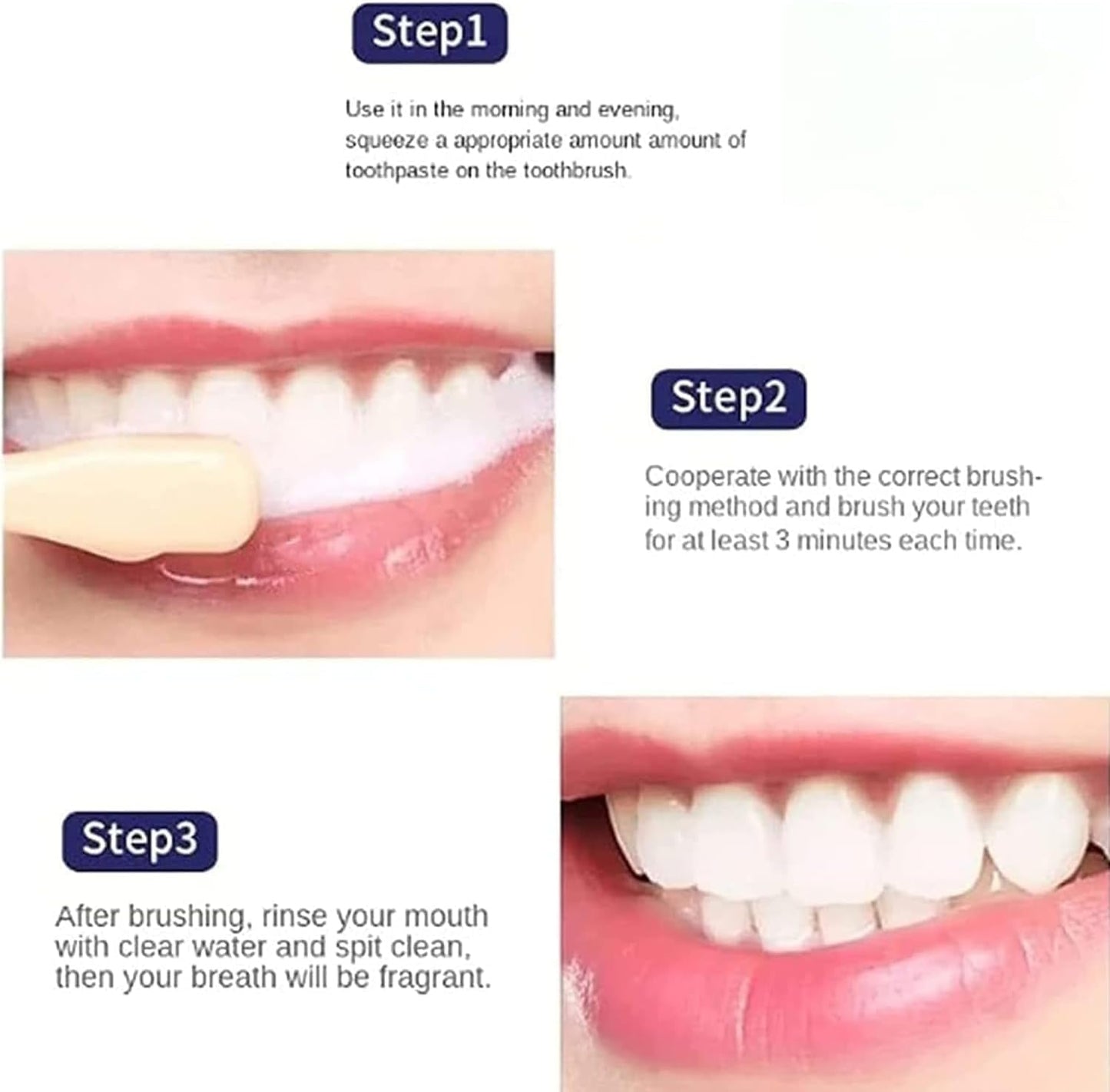 LXCJZY Acssart Toothpaste, Complete Care Peppermint Toothpaste, Deep Cleaning Long Lasting Fragrance, Natural Fresh Breath Toothpastes, Oral Care Dental Cream, Suitable for Men and Women (3)