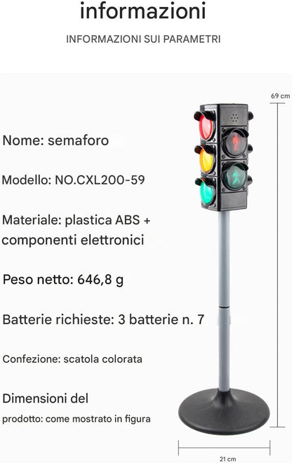 Generico Traffic Light Lamp, Small Stop Light Model, Learning And Education Toys, Early Educational Playset, Pretend Play Road Signs for Kids, Boys, And Girls Development