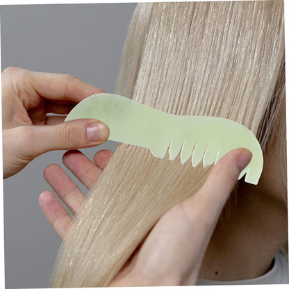 Ipetboom 2Pcs Jade Scalp Massage Comb Jade Combs for Relaxation and Muscle Relief Unique Design for Scraping Promote for Daily Use
