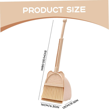 Kid Broom and Dustpan Set Cute & Mini Child Broom and Dustpan Set Educational Housekeeping ABS Toddler Cleaning Kit for Home, Kindergarten