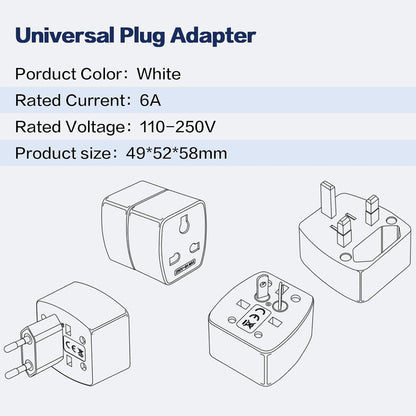 QENEQ Travel Adapter Worldwide Travel Plug Adapter 3 in 1 International Socket Adapter Set with Travel Adapter Type G Type A and Type F Plug for USA UK Australia Canada Japan Dubai