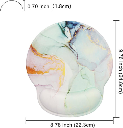 Ergonomic Mouse Pad with Wrist Rest,Small Gaming Gel Mousepad,Office Desk Accessories for Computer Laptop,Work from Home Essentials (Green Marble)