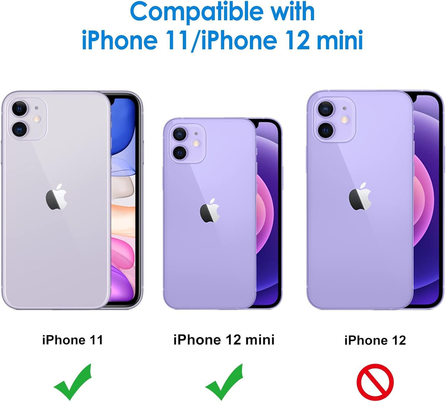 JETech Camera Lens Protector for iPhone 11 6.1-Inch and iPhone 12 mini 5.4-Inch, 9H Tempered Glass, HD Clear, Anti-Scratch, Case Friendly, Does Not Affect Night Shots, 3-Pack