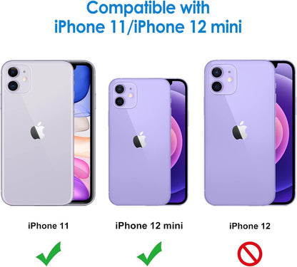 JETech Camera Lens Protector for iPhone 11 6.1-Inch and iPhone 12 mini 5.4-Inch, 9H Tempered Glass, HD Clear, Anti-Scratch, Case Friendly, Does Not Affect Night Shots, 3-Pack