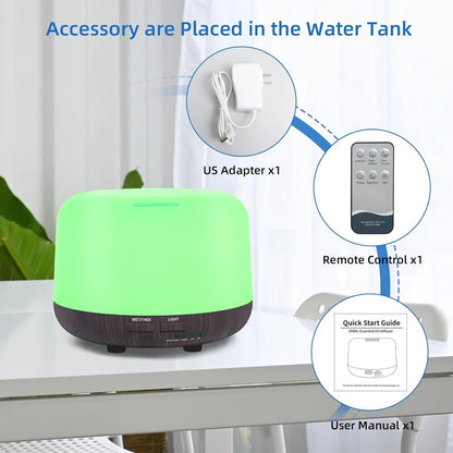 SPLITSKY 300ML Essential Oil Diffuser, Electric Ultrasonic Aromatherapy Air Humidifier vaporiser, Aroma Diffuser with Remote Control 7 LED Light Colors Waterless Auto-Off.
